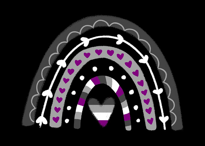 Asexual Pride Boho Rainbow