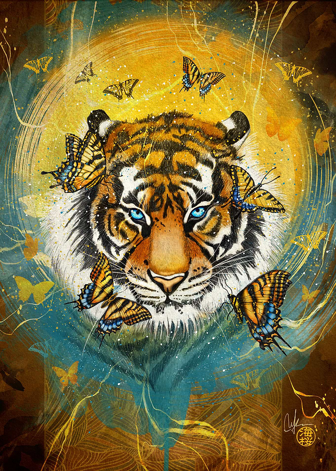 Tiger and Butterfly