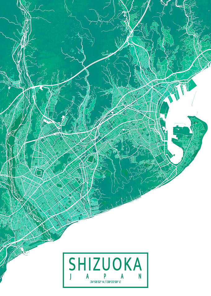 Shizuoka Map Watercolor