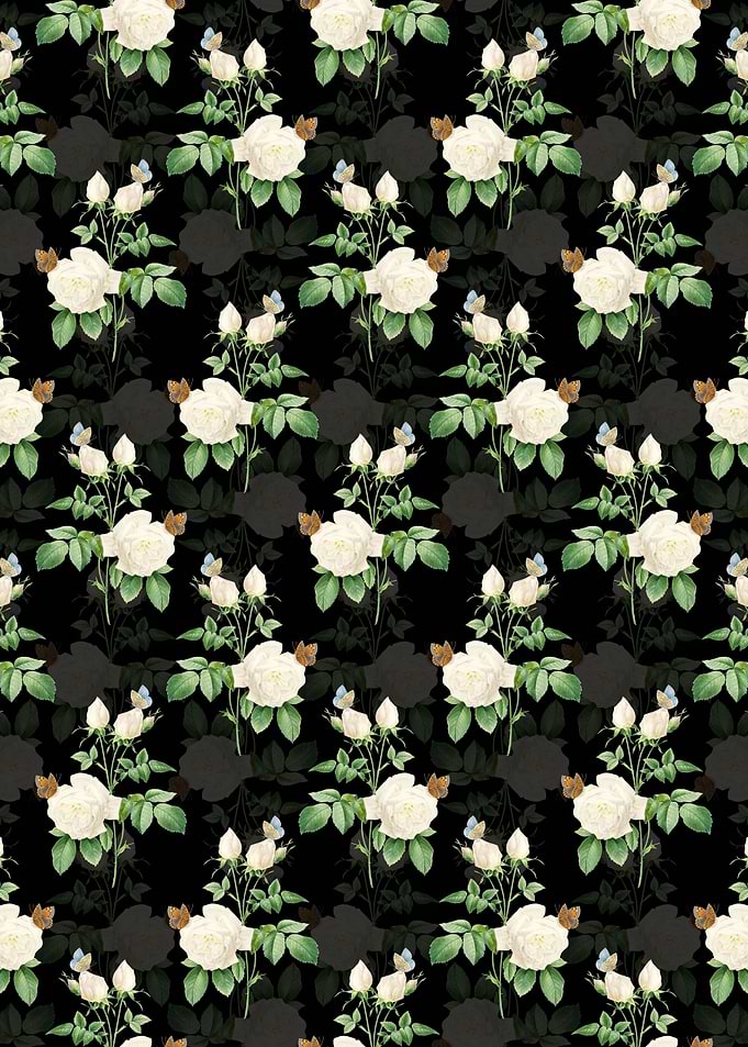 White Bengal Rose Pattern