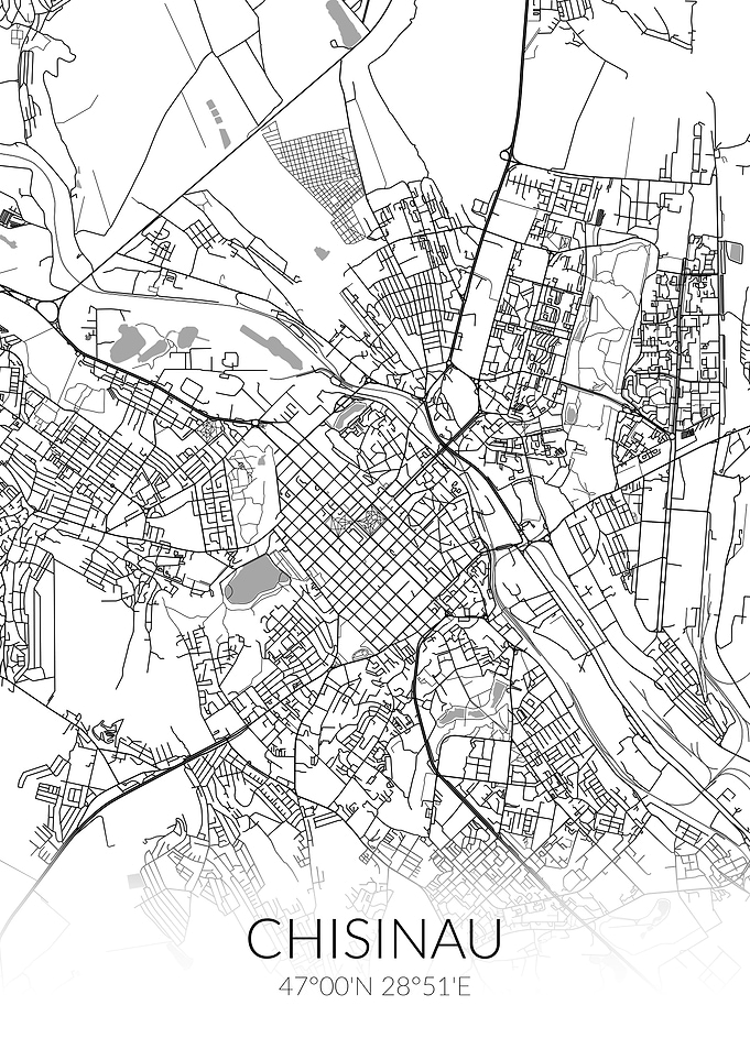 Chisinau City Map White