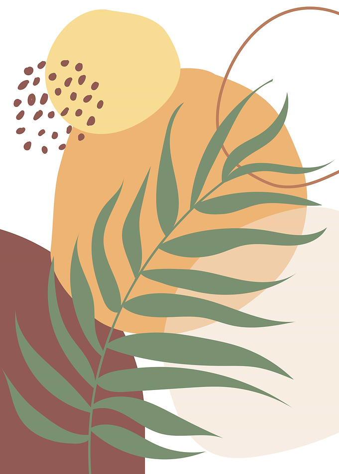 Vintage leaf circle shape