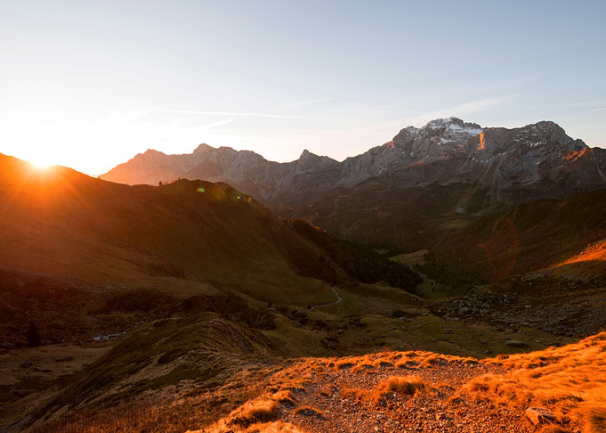 High mountain gold sunrise