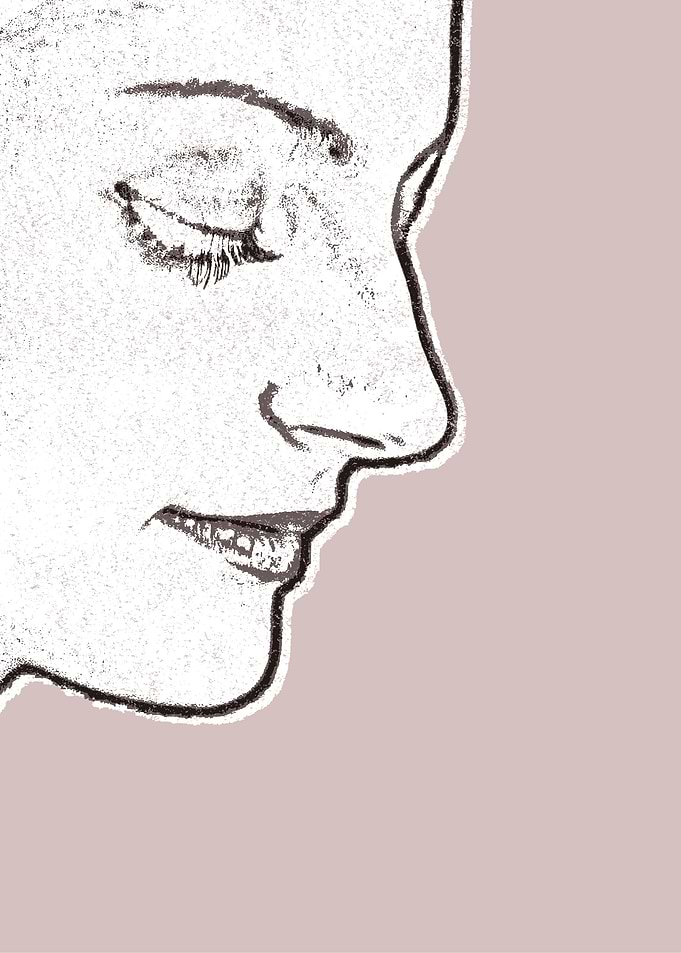 Woman pencil drawing