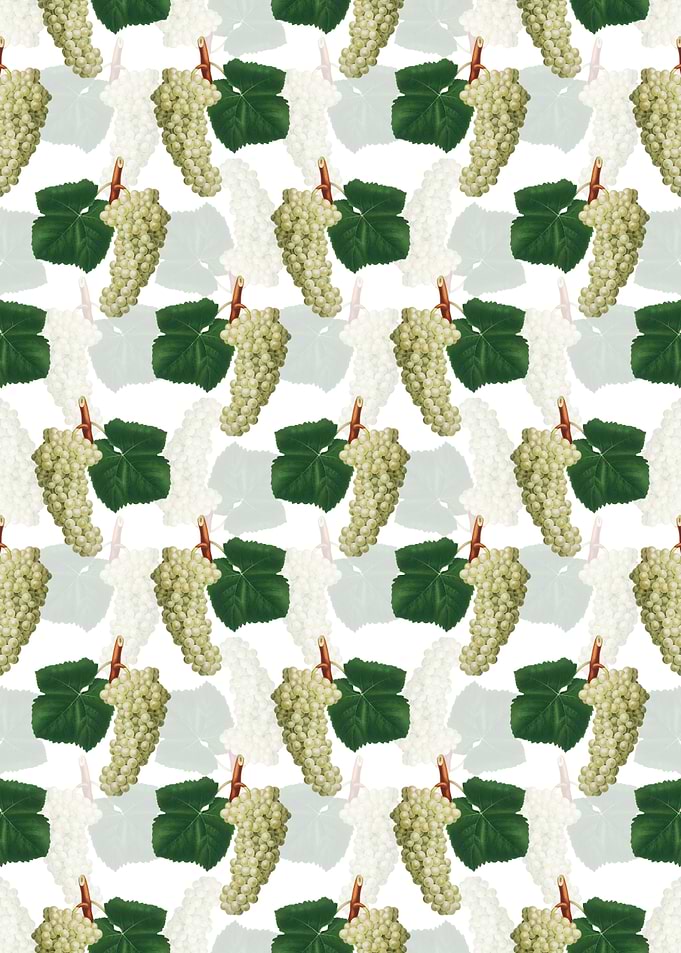 Floral White Grape Pattern