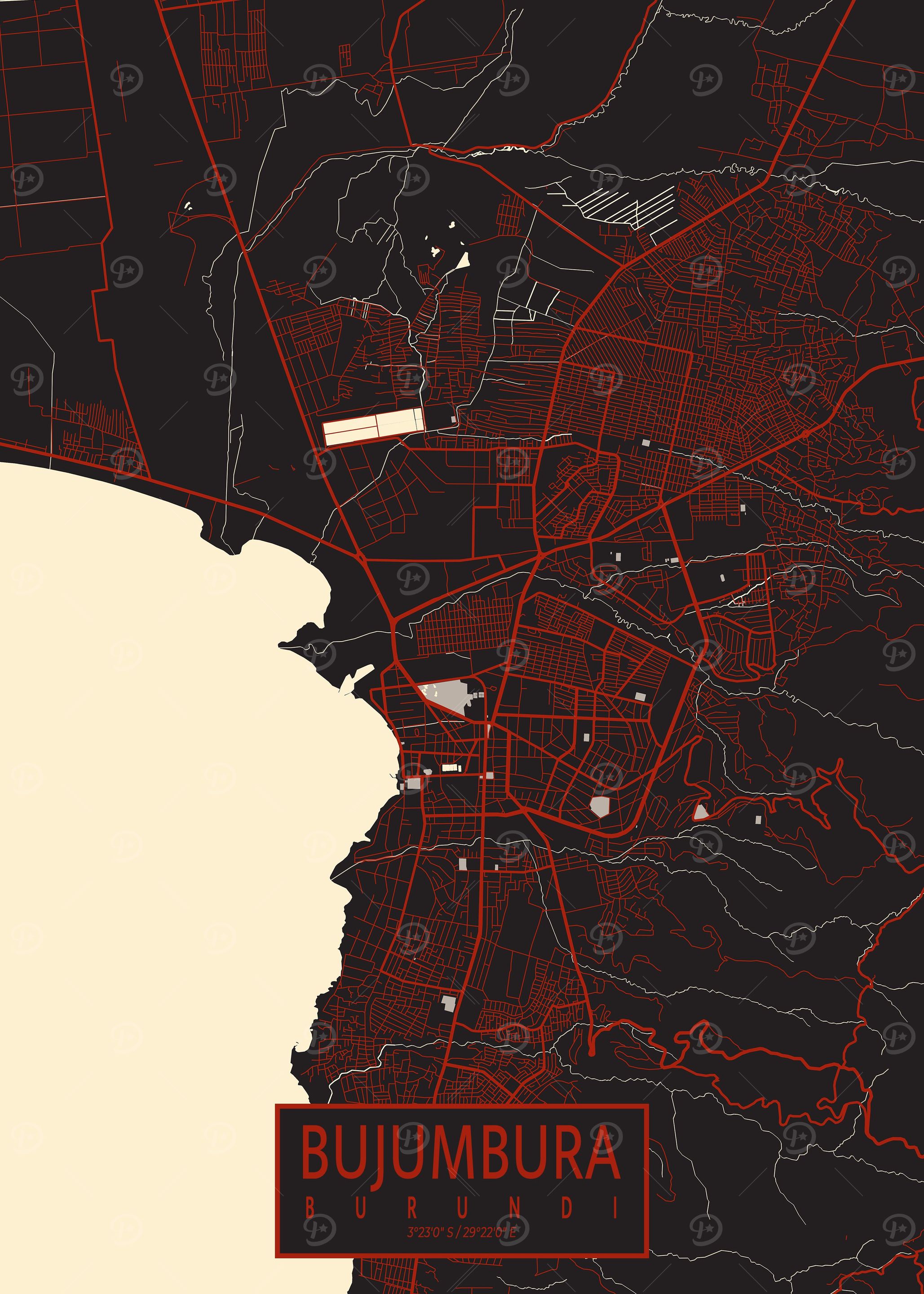 Bujumbura Map Vector