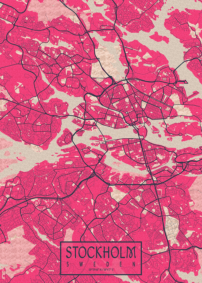 Stockholm Map Blossom