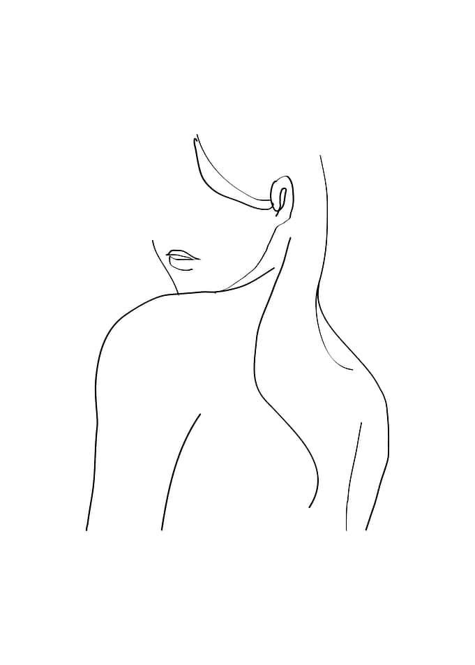Woman Face continuous line
