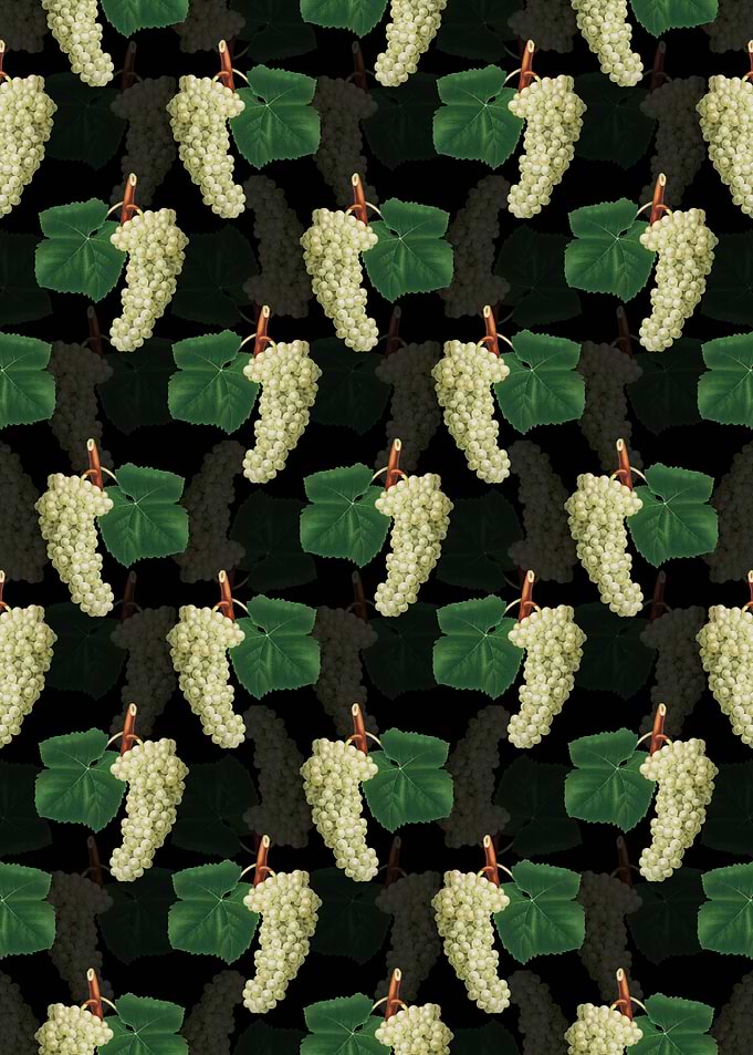 Floral White Grape Pattern
