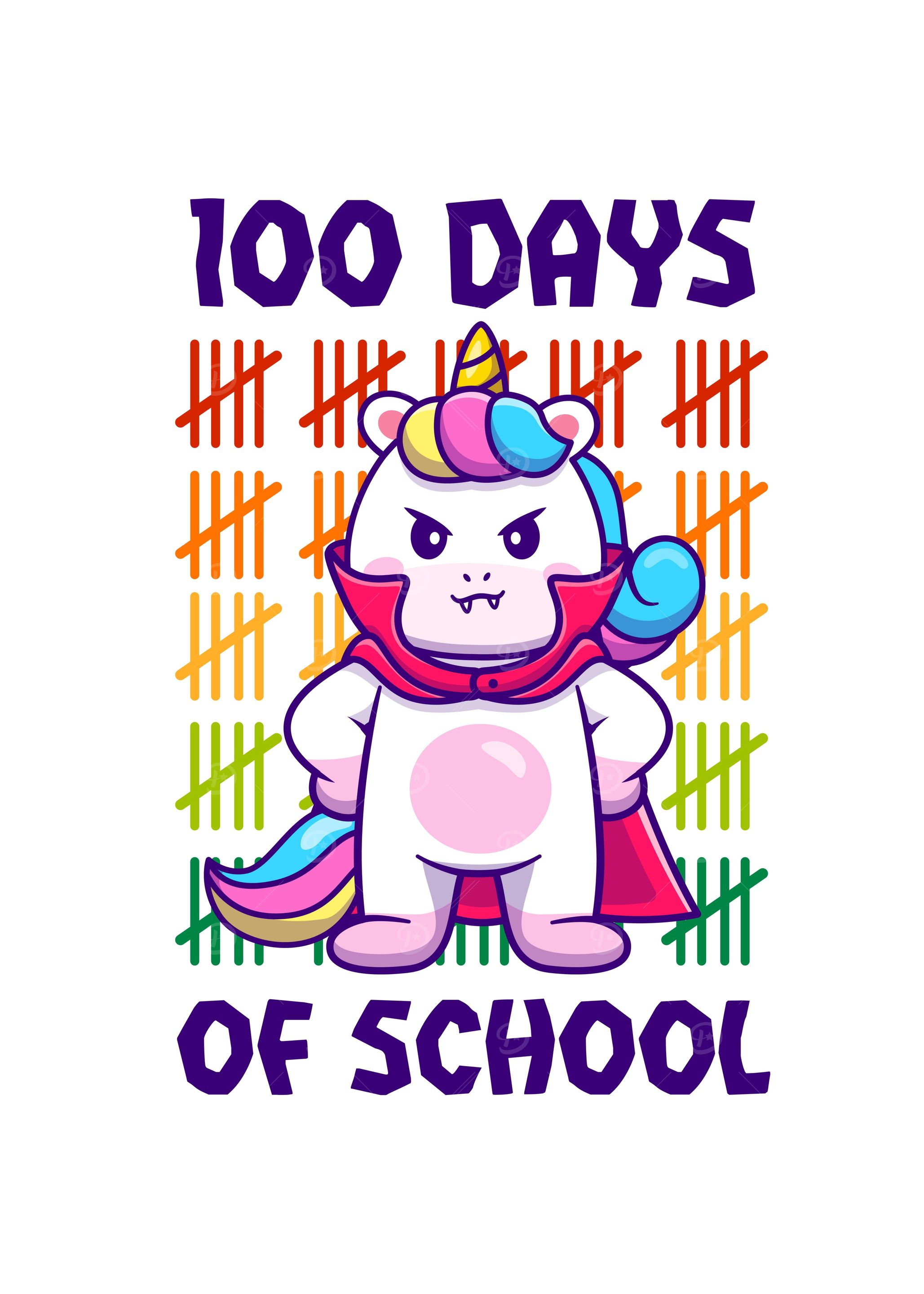 100 Days Of School Unicorn