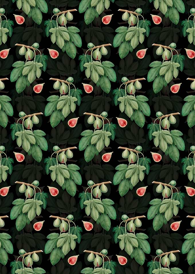 Vintage Floral Fig Pattern