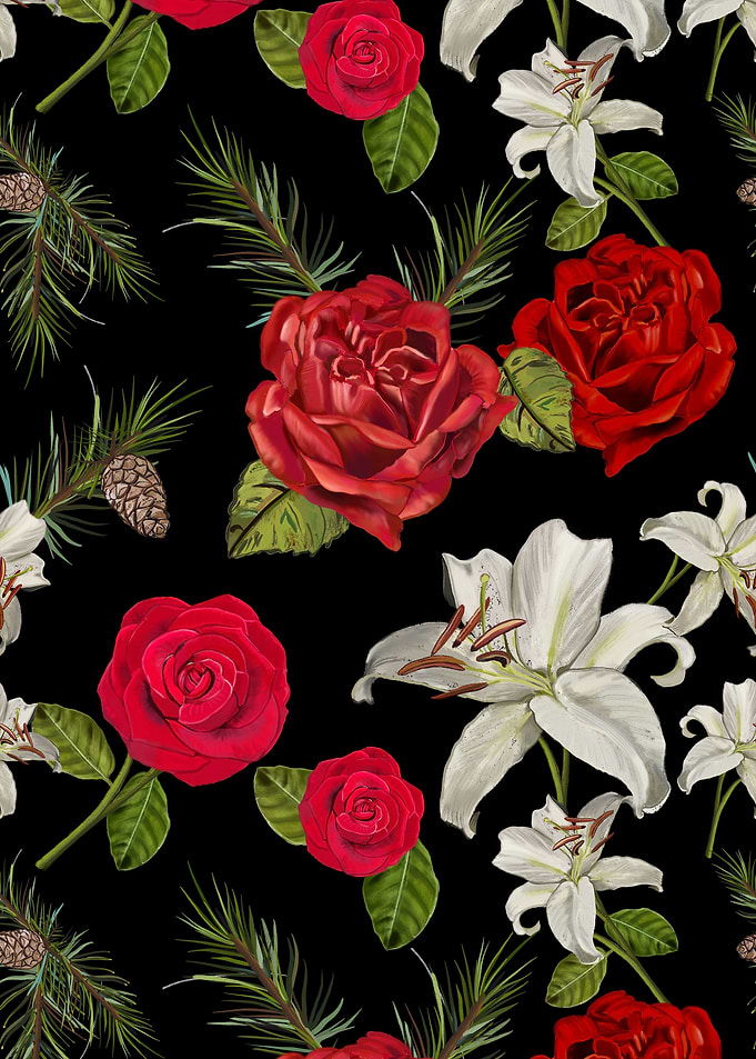 Red roses and lilies