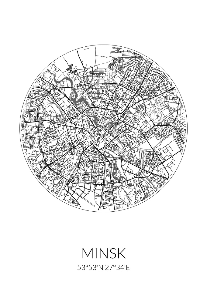 Minsk City Map White