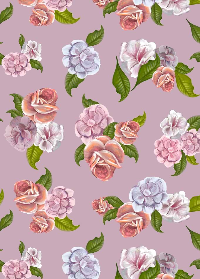 Pink hand drawn roses