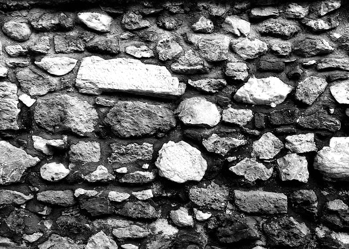 Black White Stone Wall 1