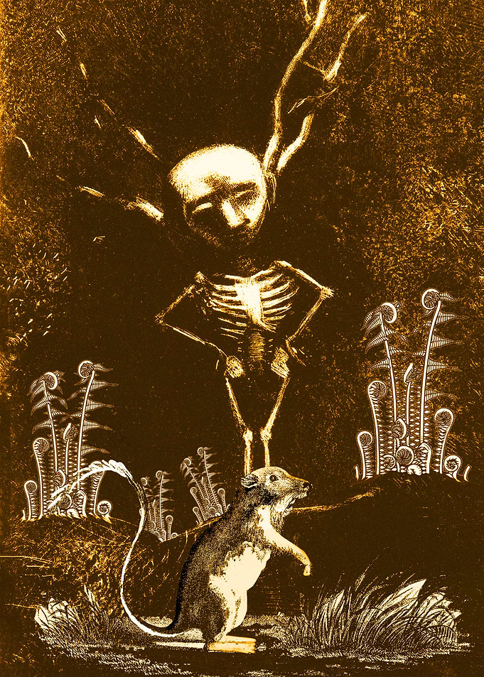Skeleton and rat vintage