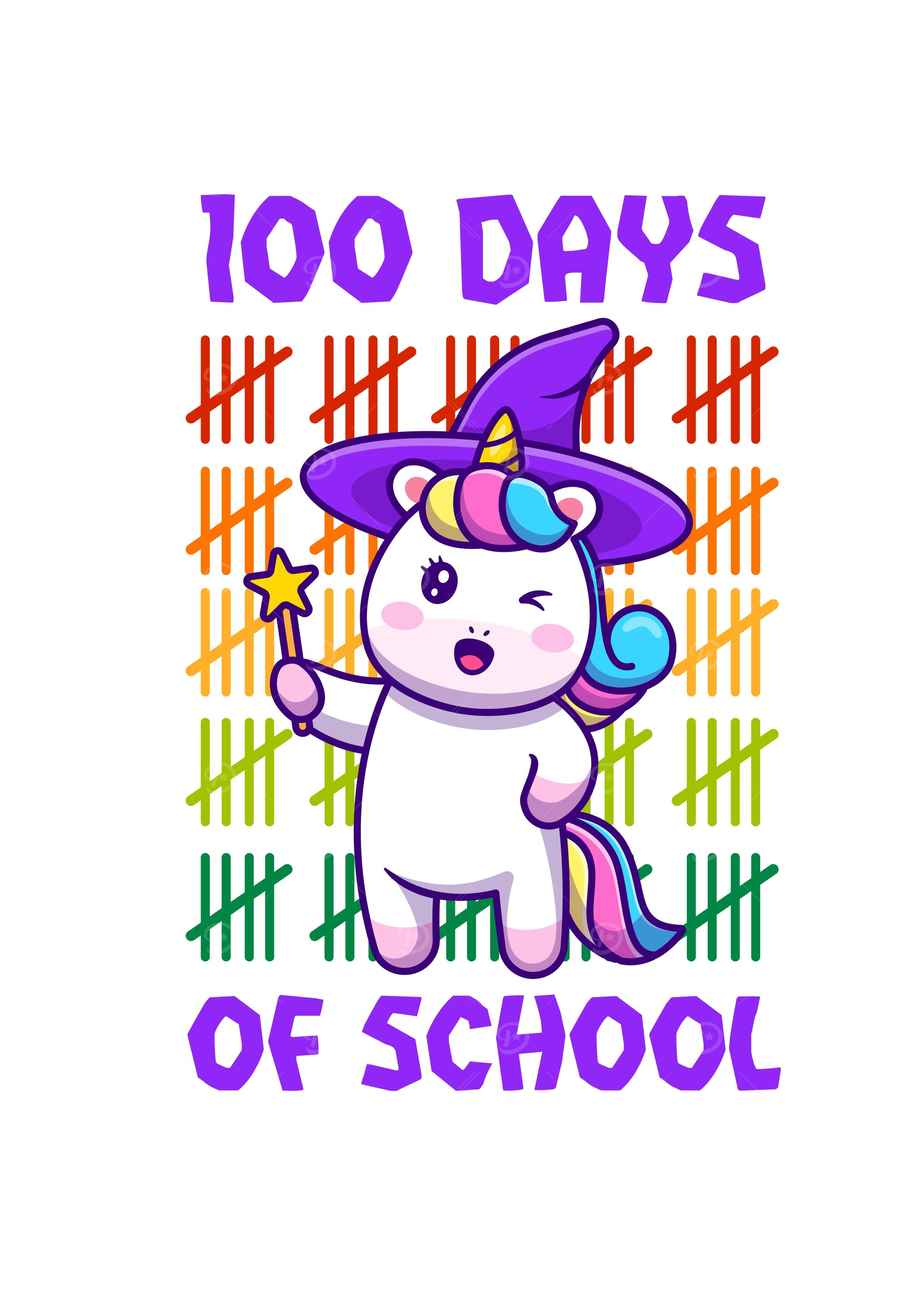 100 Days Of School Unicorn