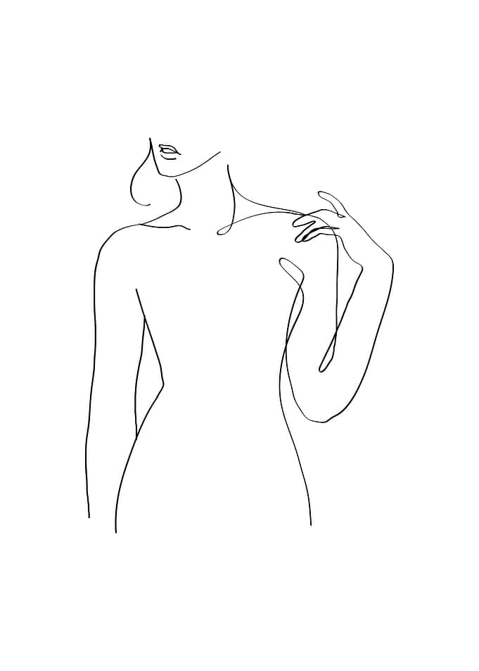 Nude Woman Body line art