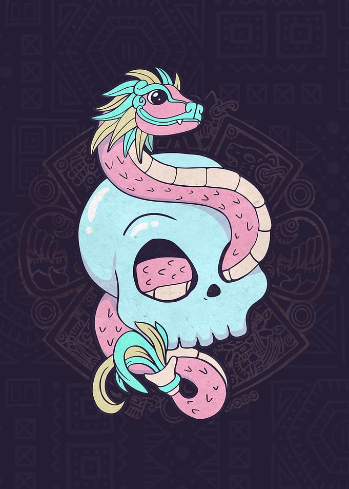 Quetzalcoatl Skull Aztec