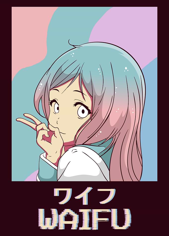 Waifu Anime Girl Vaporwave