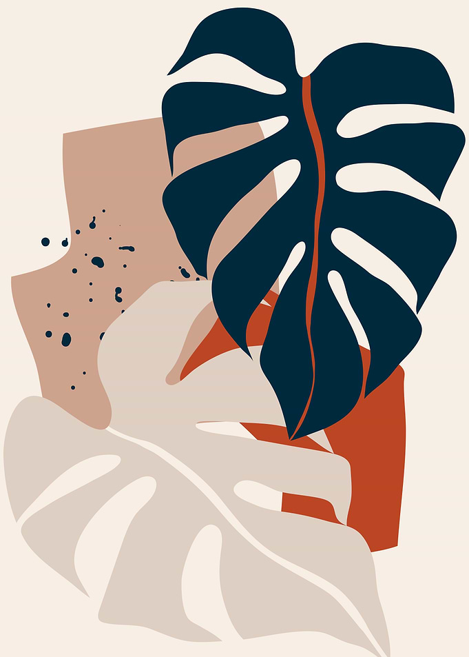 Tropical Monstera Leaves