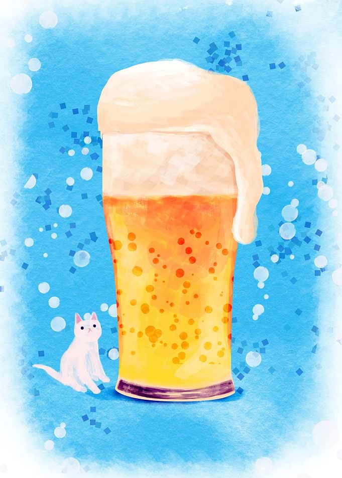 Beer Drink with Cat