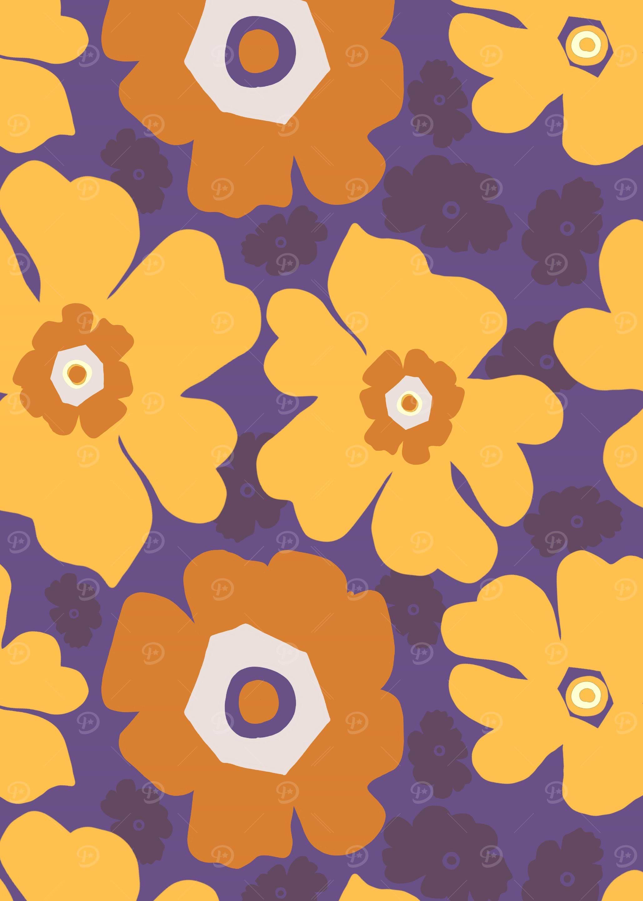 Summer love retro flower