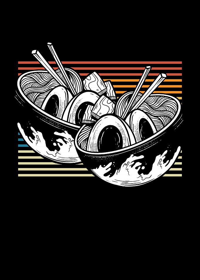 Ramen bowl retro vintage