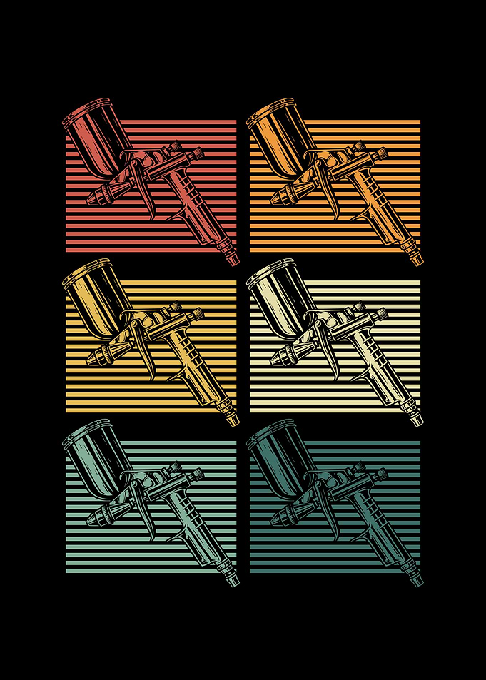 Car painter retro vintage