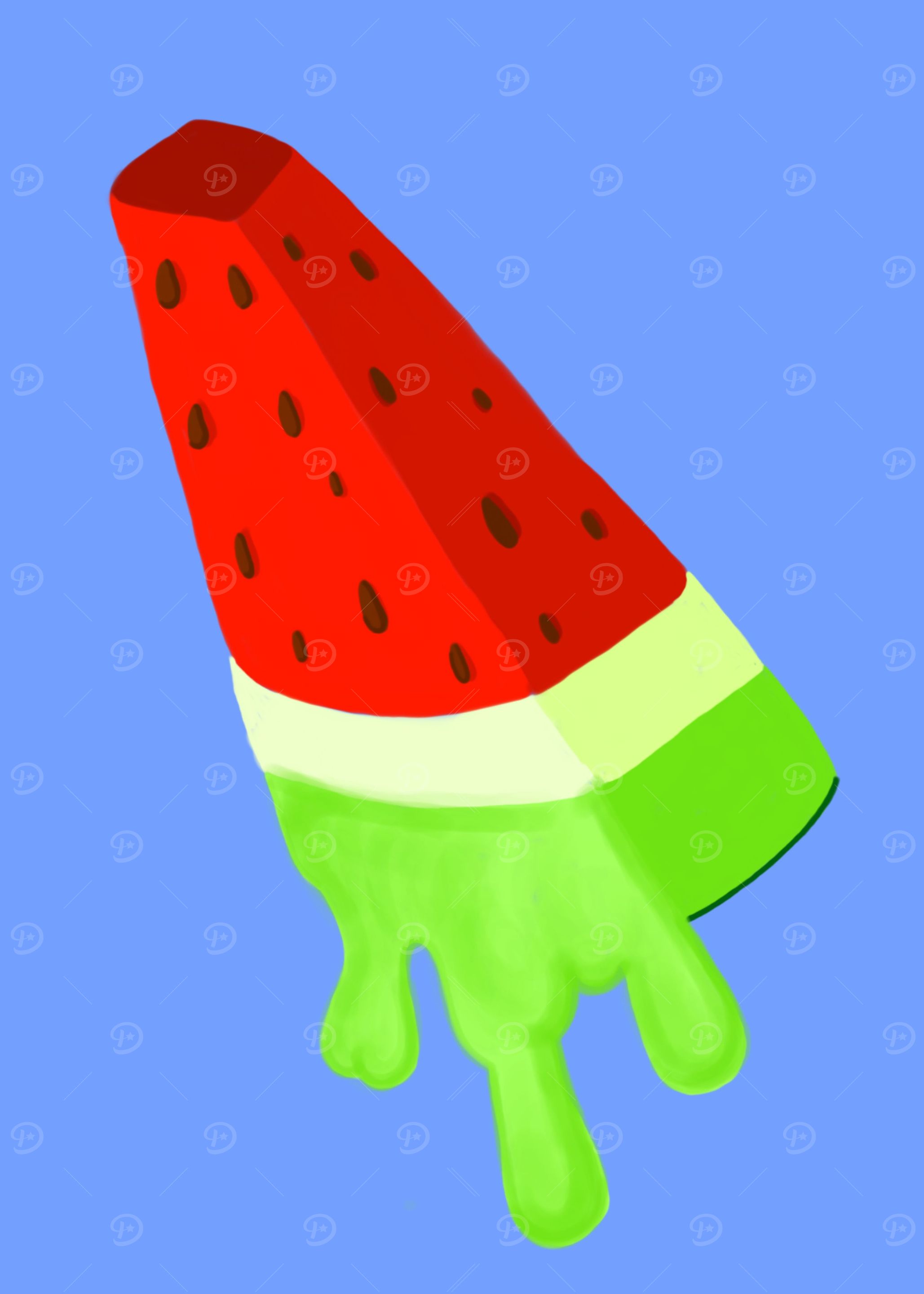 Melted watermelon slices