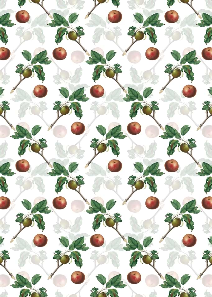 White Floral Apple Pattern