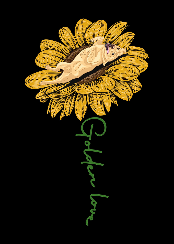 Golden Retriever Sunflower