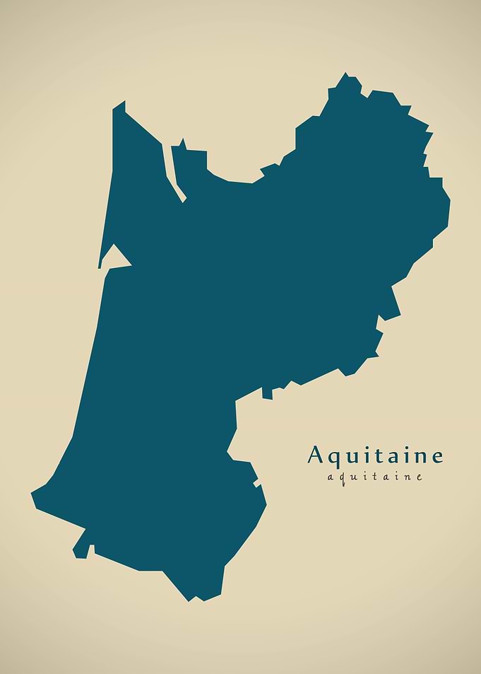 Aquitaine region map