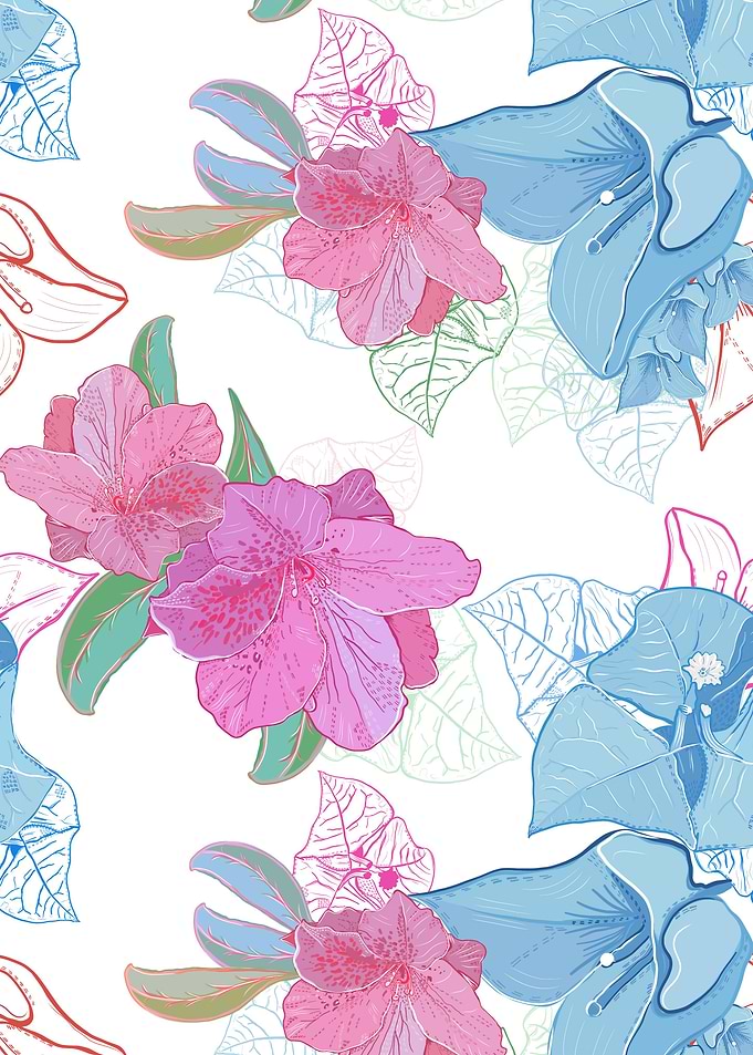 Romantic pink and blue