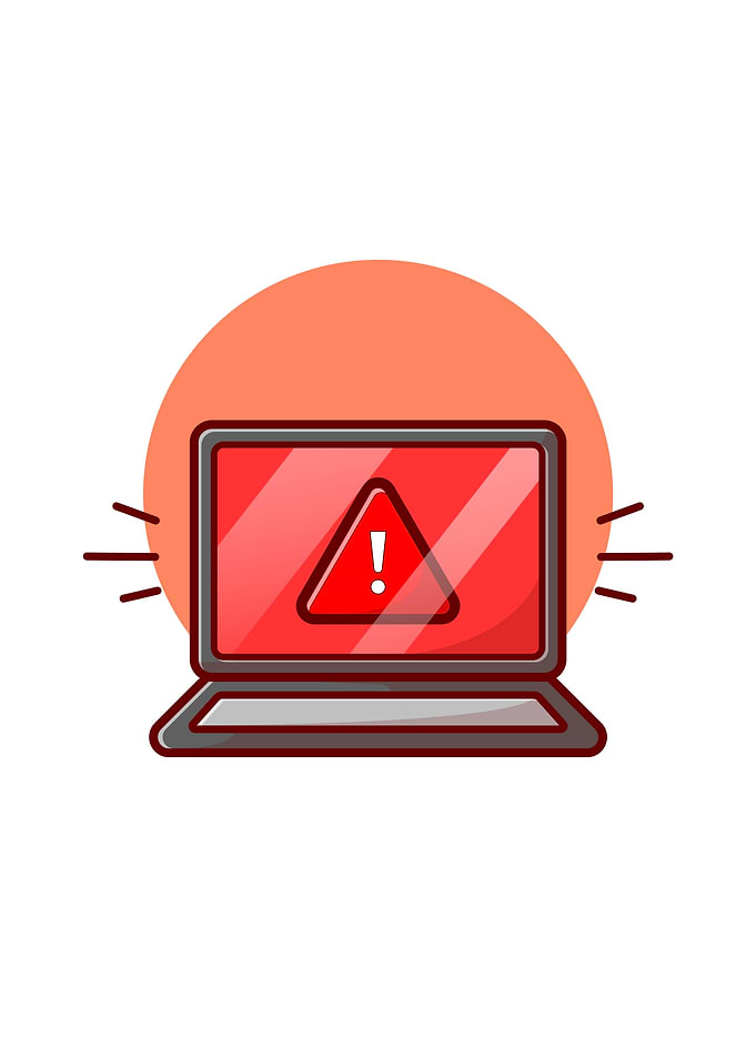 Laptop With Alert Sign