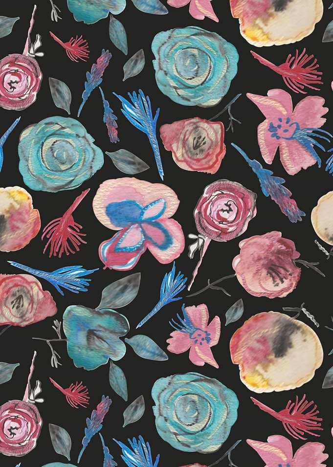 Expressive inky floral