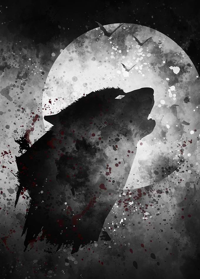 Dark Wolf Watercolor