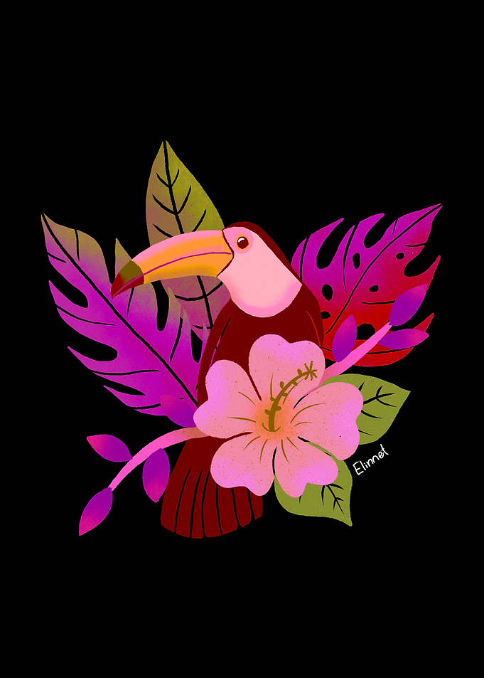 Abstract tropical toucan