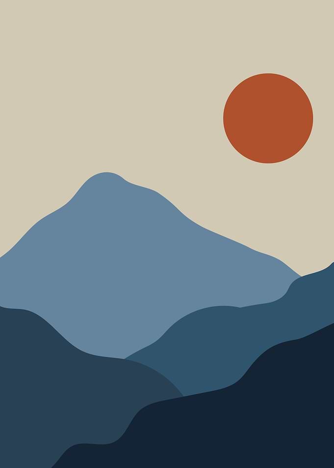 Minimalistic Mountain Sun