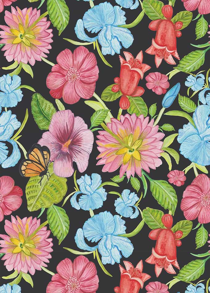 Watercolor spring flowers