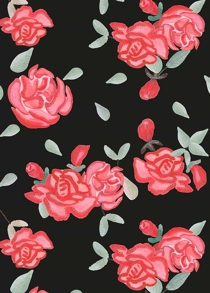 Red roses black