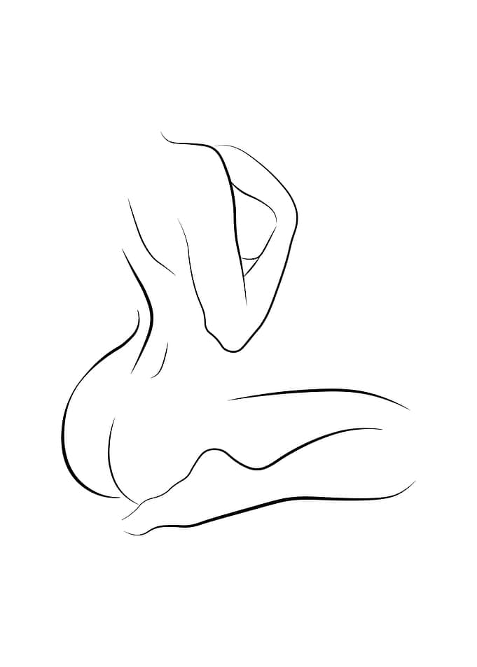 Nude woman line Art