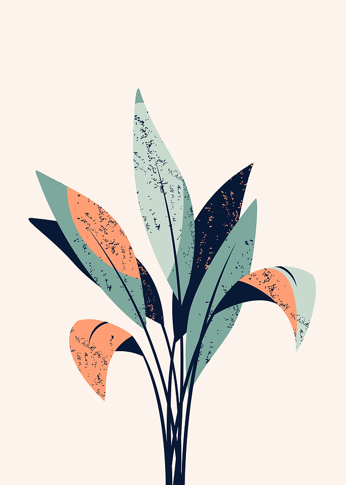Botanical green leaves
