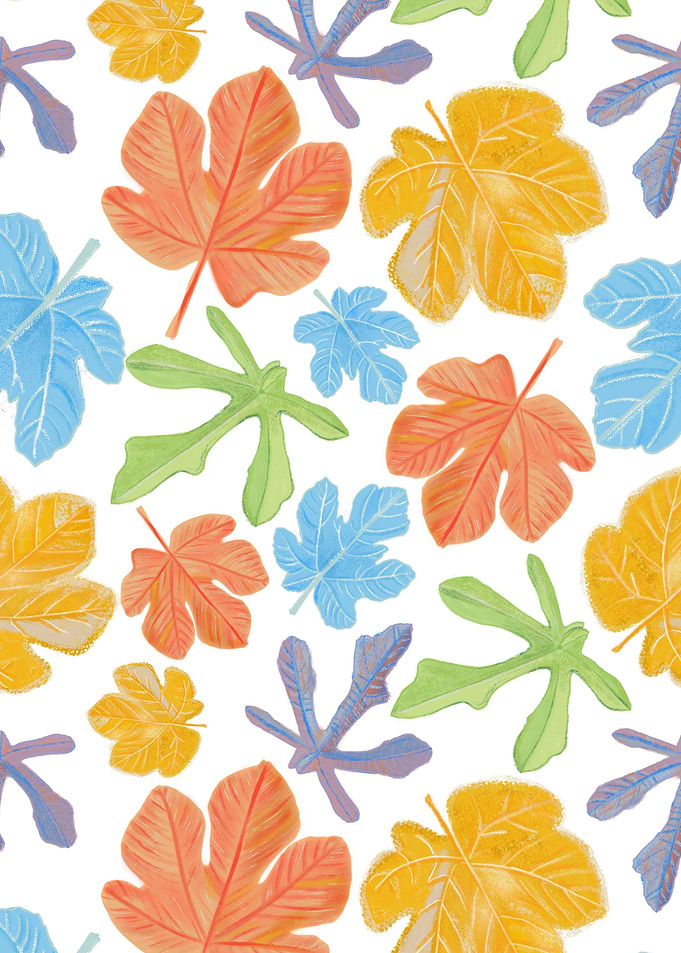 Colorful fig leaves