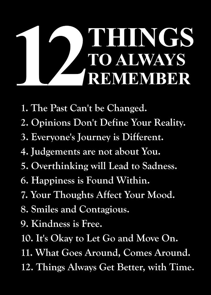 12 Things to Remember