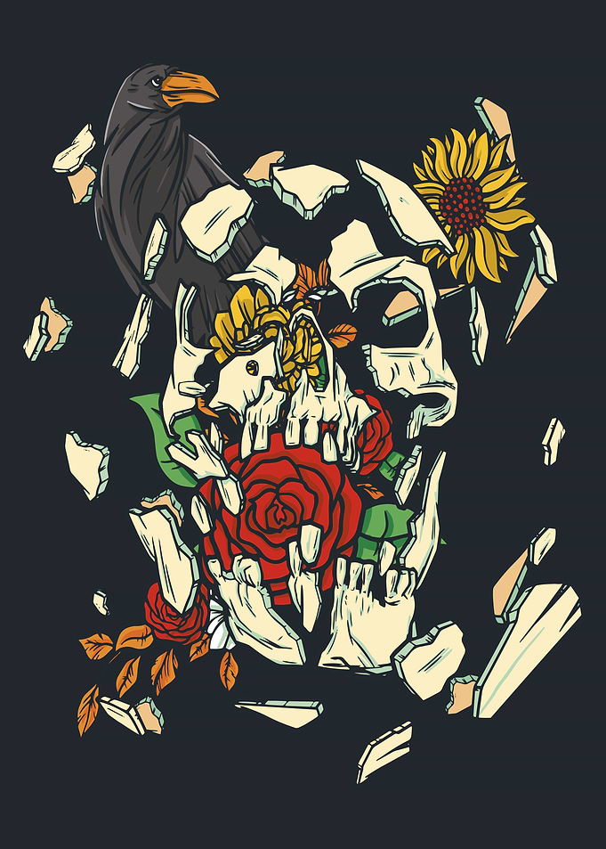 Broken skull Poster design