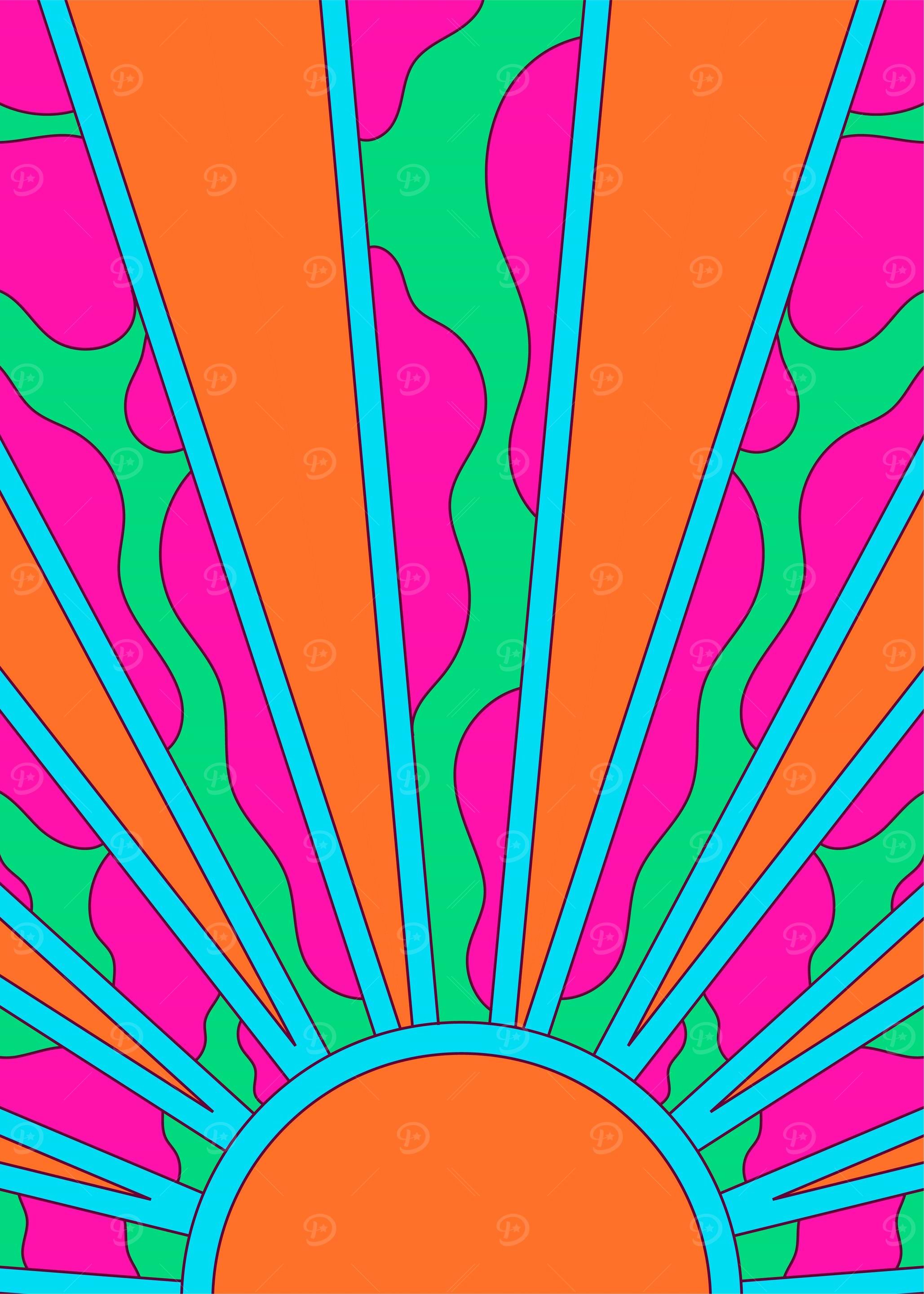 Groovy Neon Sunset