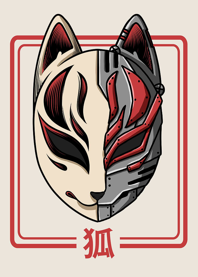 Cyborg Kitsune Mask Fox