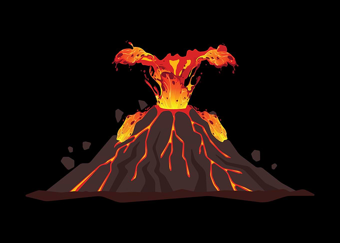 Volcano Lava Girls Boys