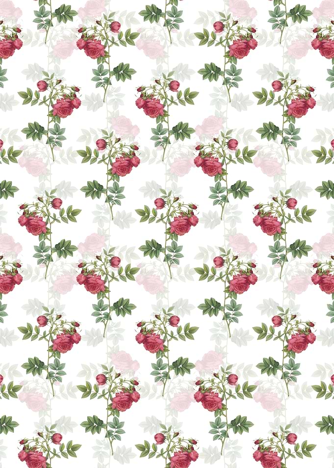 White Turnip Roses Pattern